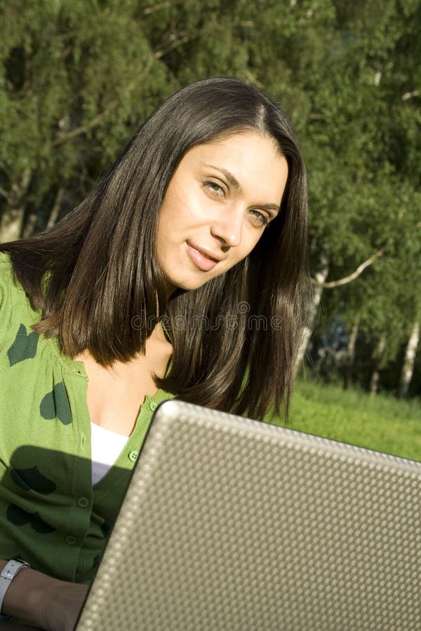 Young woman with laptop