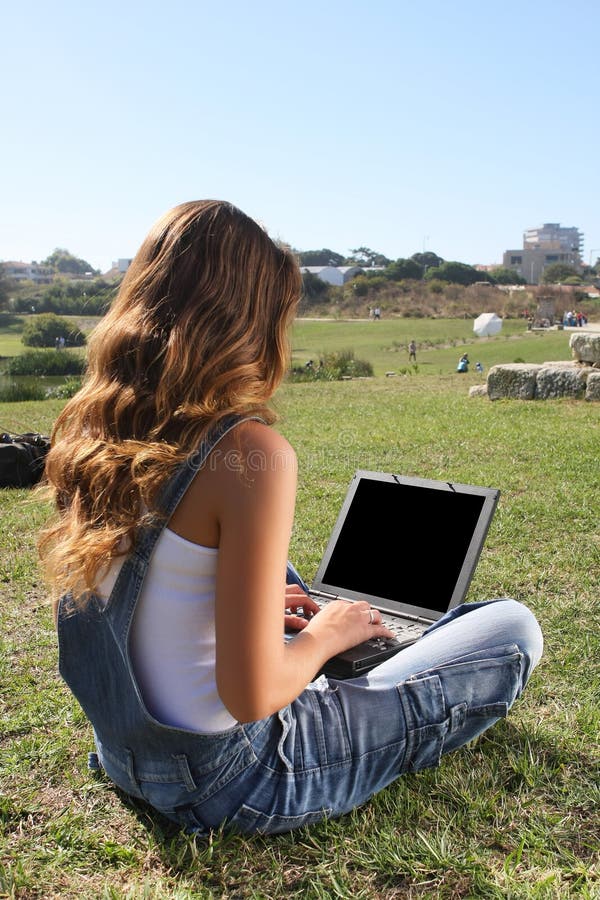 Young woman with laptop