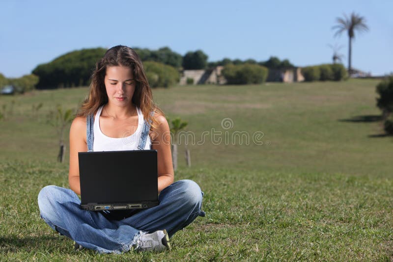 Young woman with laptop