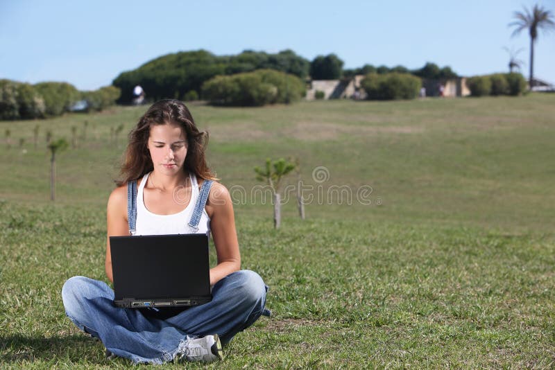 Young woman with laptop