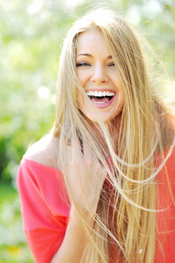 Young woman laughing enjoying summer days royalty free stock photos Young woman laughing enjoying summer days royalty free stock photos