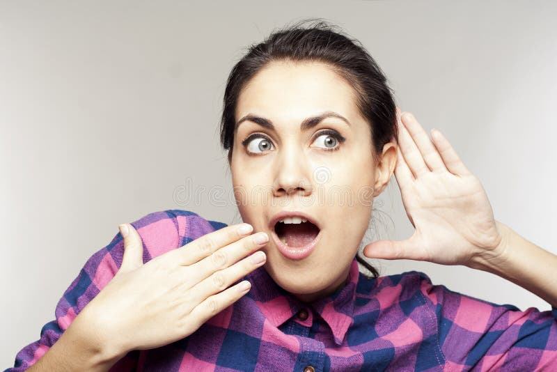 Young Woman Listening To Gossip Stock Image Image Of Mouth Person