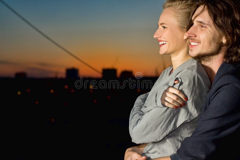 Young woman and man happy smiling