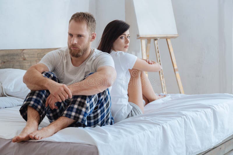 Young woman and man having conflict at home royalty free stock images