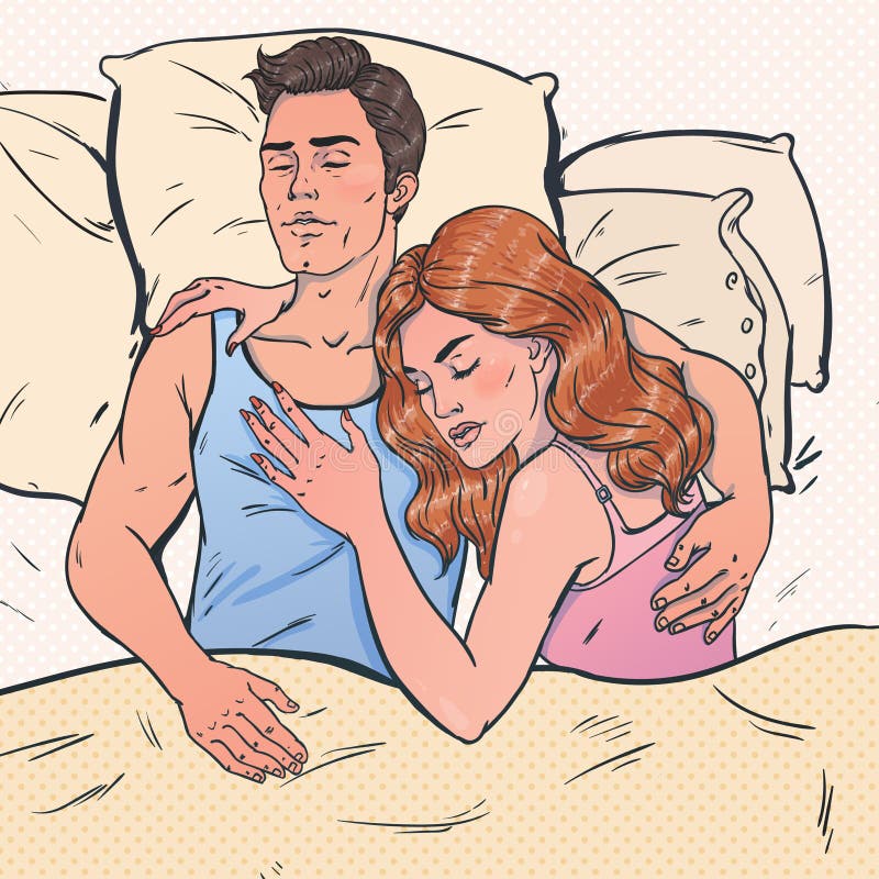 sleeping couple drawing