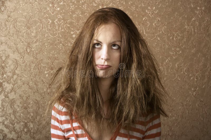 Young Woman with Messy Hair