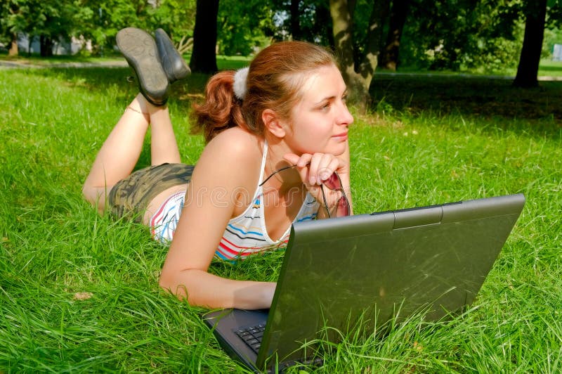 Young woman with notebook