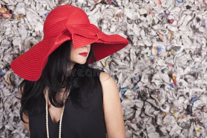 Young woman over the grunge background