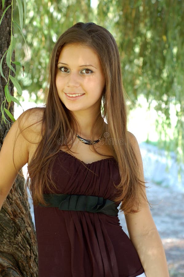 Young woman in the park stock photos Young woman in the park stock photos