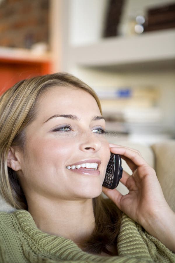 A young woman on the phone