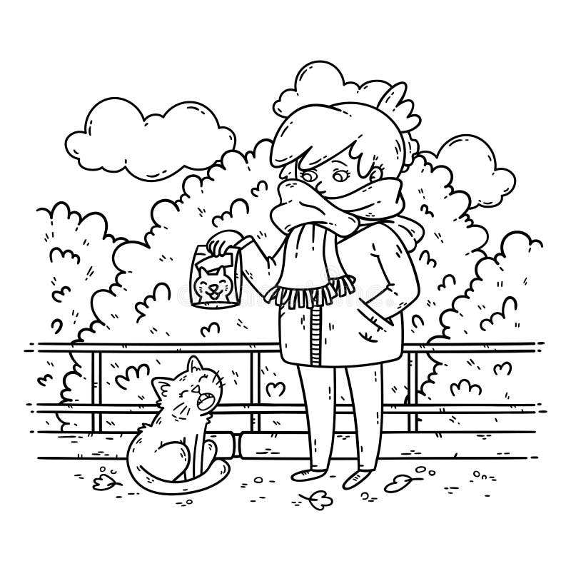 A Young Woman is Planning To Feed a Stray Cat. Stock Vector - Illustration of care, animal: 130768378 A Young Woman is Planning To Feed a Stray Cat. Stock Vector - Illustration of care, animal: 130768378