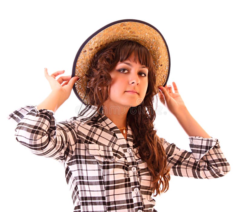 Young Woman Portrait in Hat Stock Photo - Image of beautiful, white