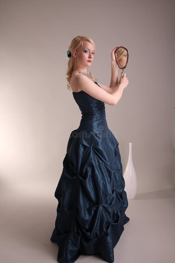 Young woman with prom dress