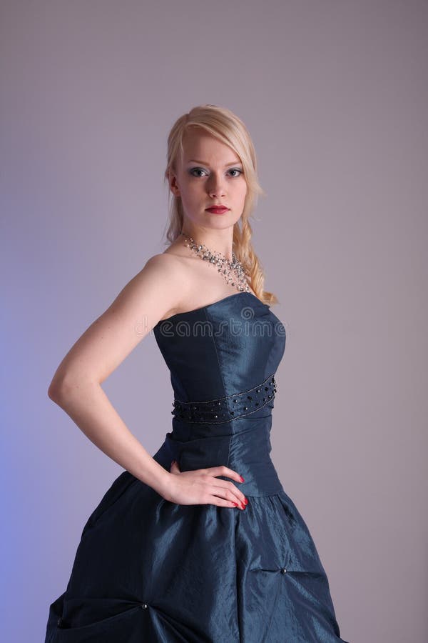 Young woman with prom dress