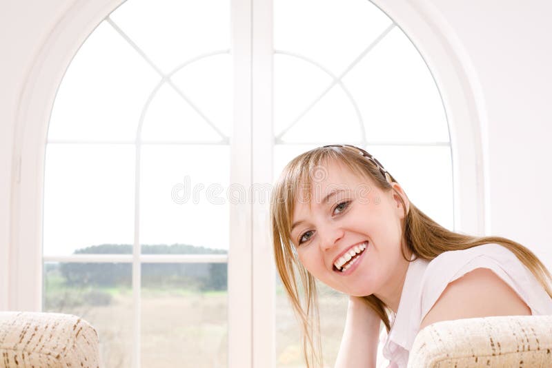 Young woman relaxing royalty free stock images