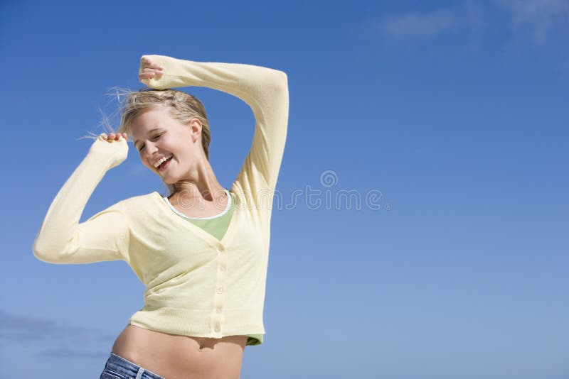 Young woman relaxing outside