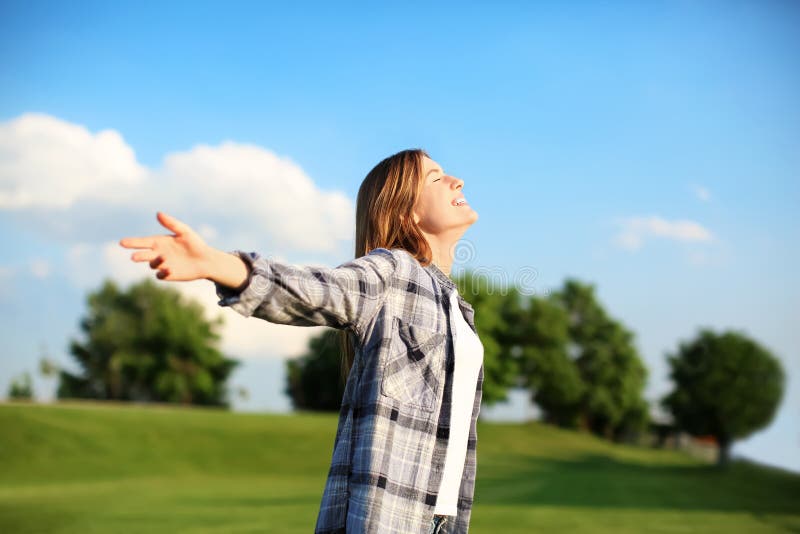 Young woman resting in park on sunny day royalty free stock photo Young woman resting in park on sunny day royalty free stock photo