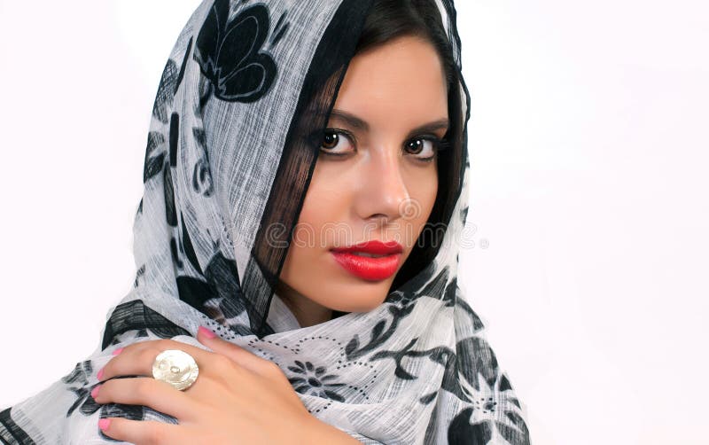 Young woman with scarf