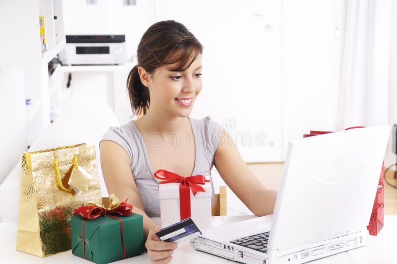 Young woman in shopping on-line