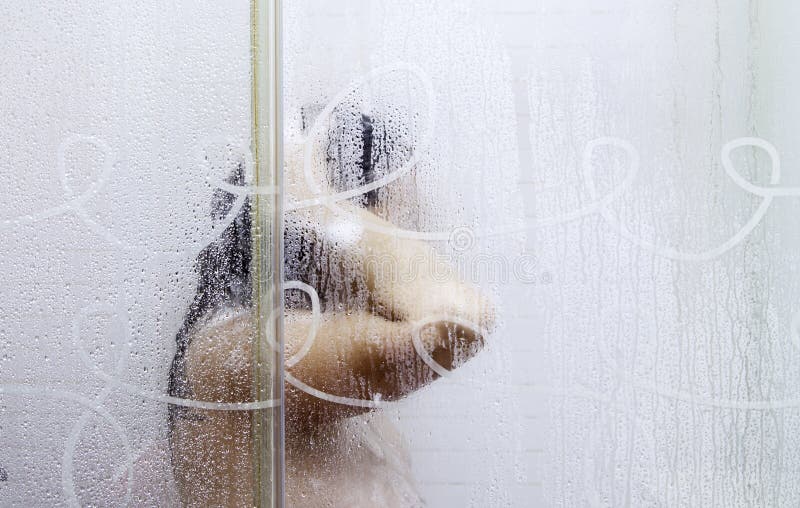 Showering stock photo. Image of wash, bathroom, naked 
