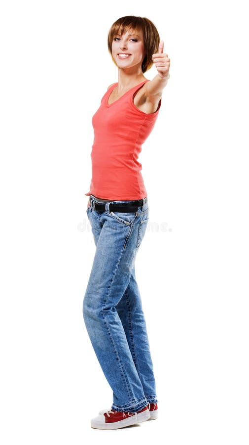 Young Woman in Low Rise Jeans Stock Image - Image of female