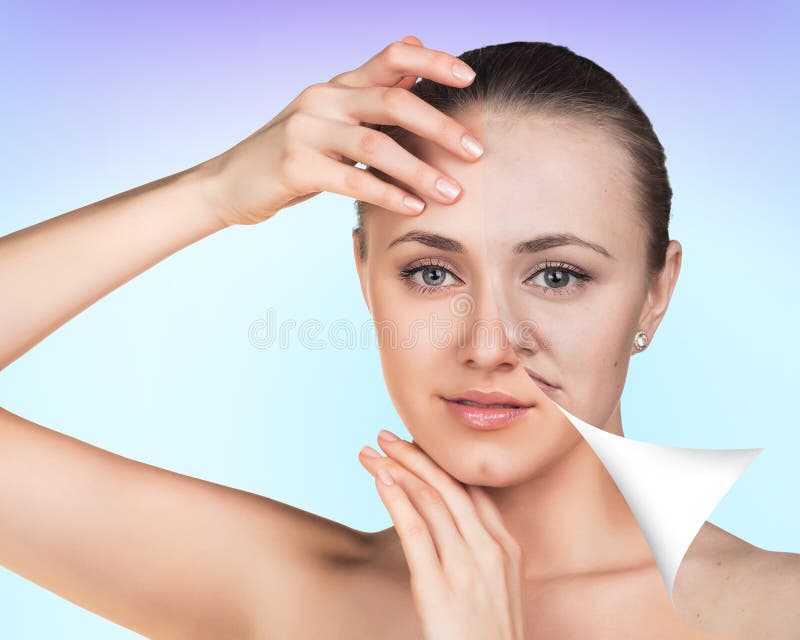 Young Woman Skin Care Concept. Stock Photo - Image of contrast, clean