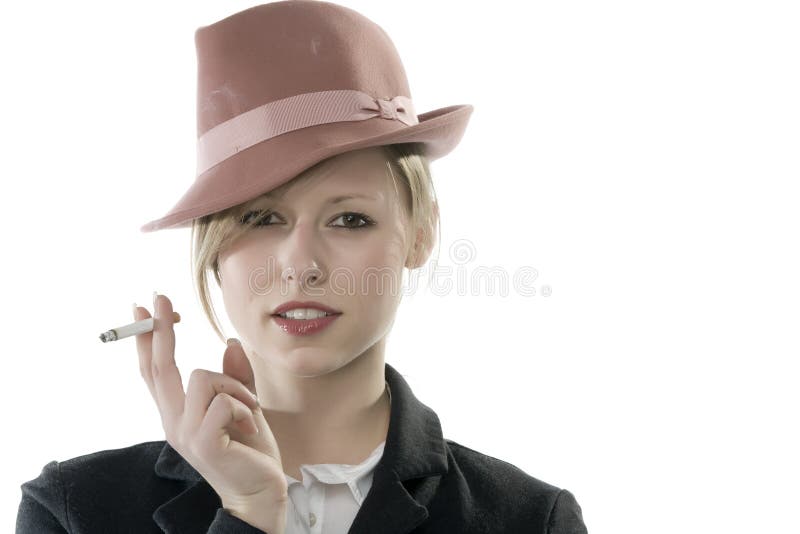Young woman smoking stock photo. Image of concept, absorbed - 4829098