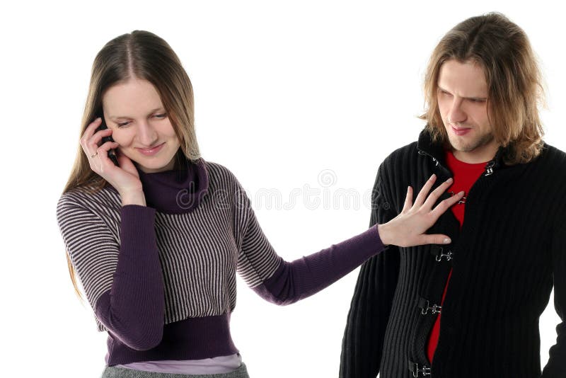 Young woman is talking gossip