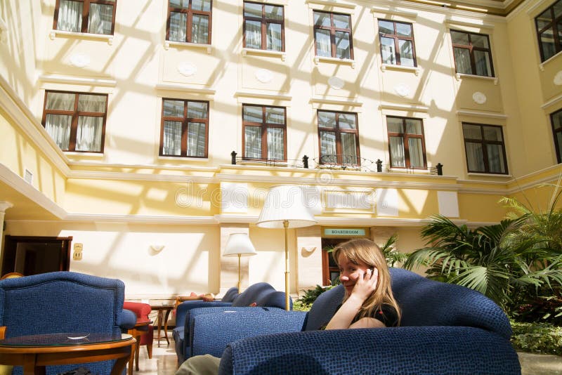 Young woman talking over mobile phone