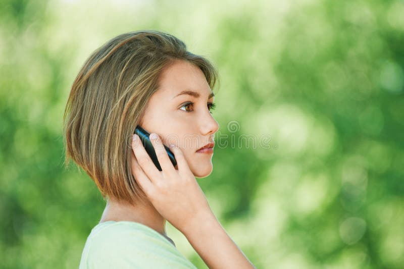 Young woman talking phone