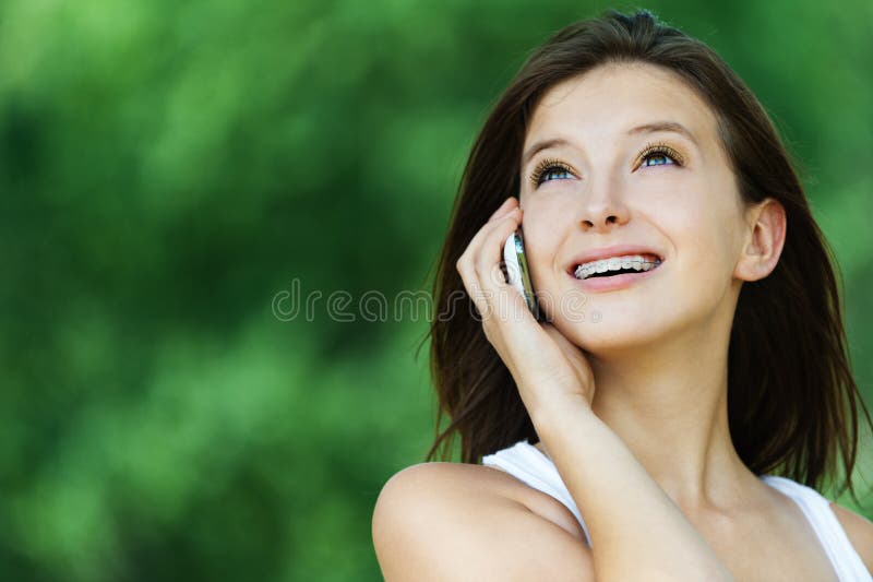 Young woman talking phone