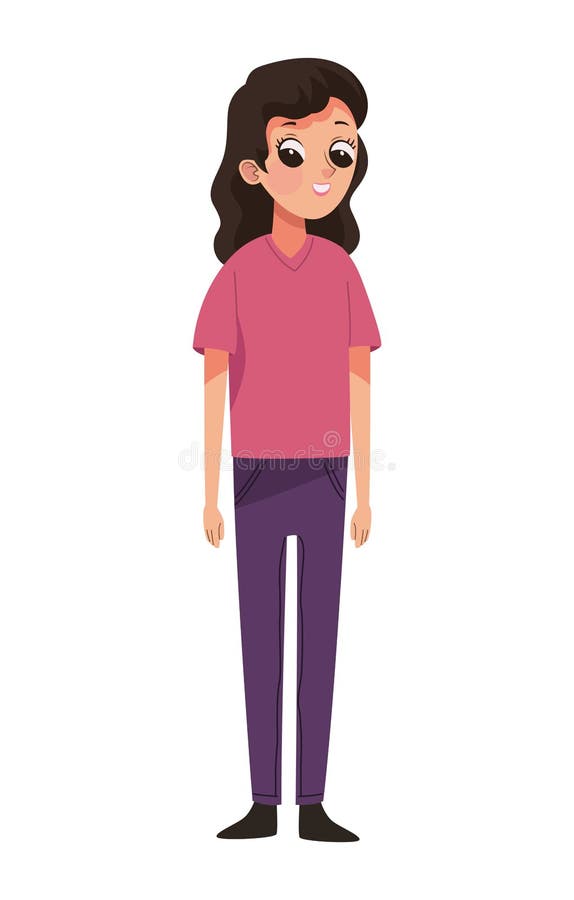 Young woman tall standing stock vector. Illustration of isolated