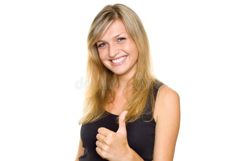 Young woman. Thumb Up