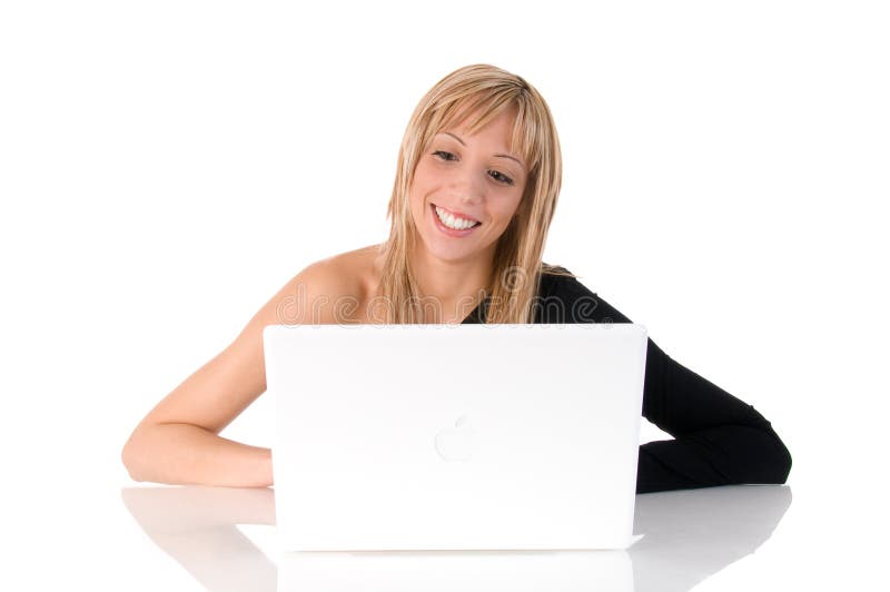 Young woman using laptop