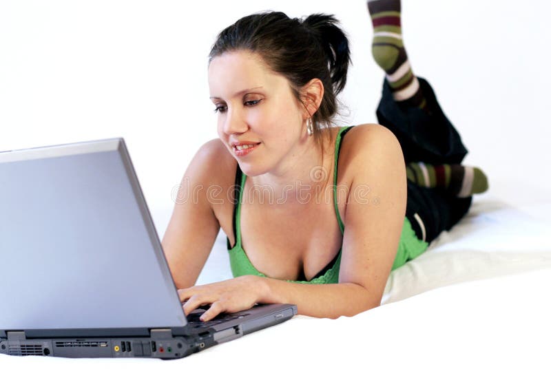 Young woman using a laptop