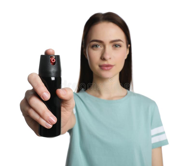 Woman Pepper Spray Isolated Stock Photos Free & RoyaltyFree Stock