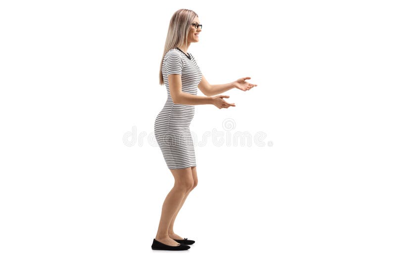 Young Woman Waiting To Catch Something Stock Image - Image of positive ...