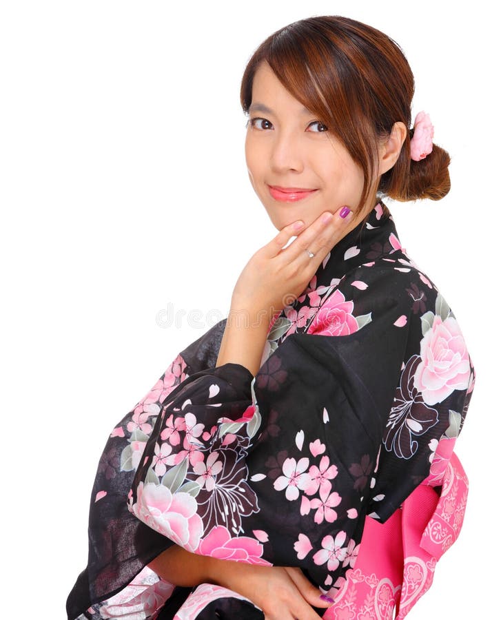 Young Woman Wearing Japanese Kimono Stock Image - Image of antique