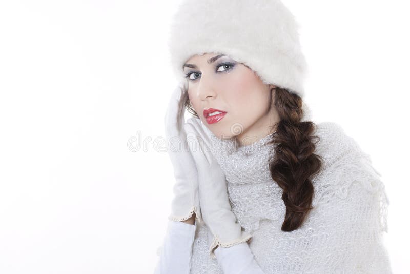 Young woman wearing winter clothing