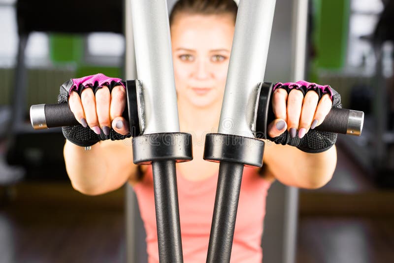Young Woman Weight Training Stock Image Image of arms, muscular 73631333