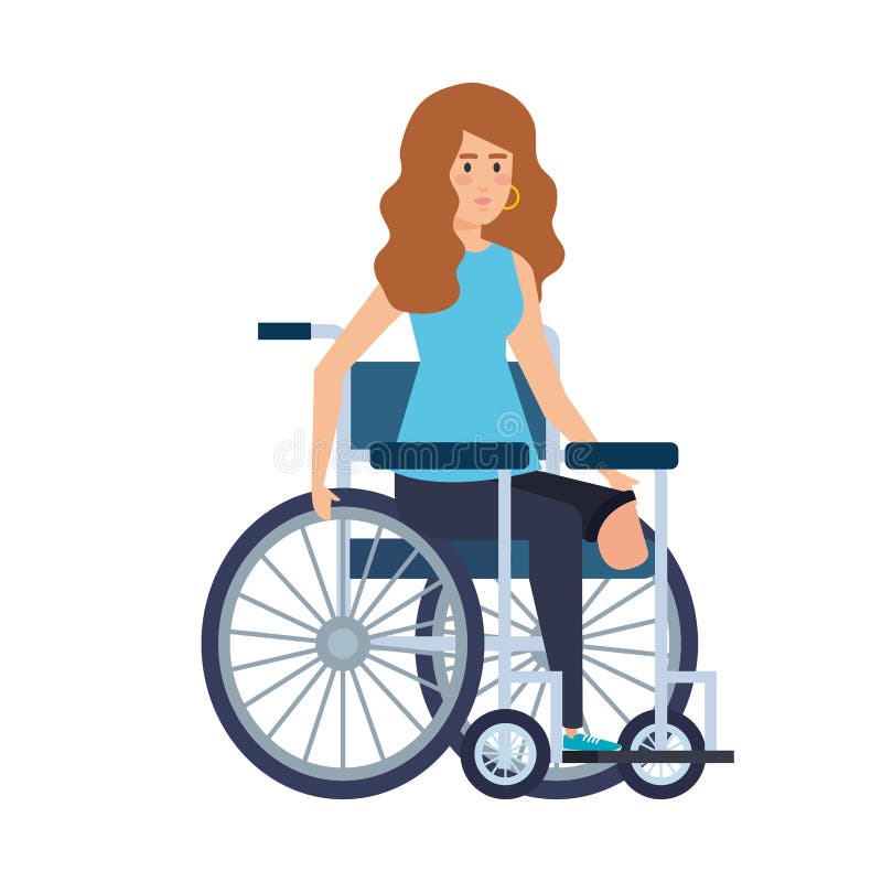 Young woman in wheelchair stock vector. Illustration of handicapped ...