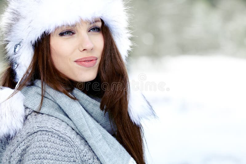 Snow winter woman stock photo. Image of people, caucasian - 22214384