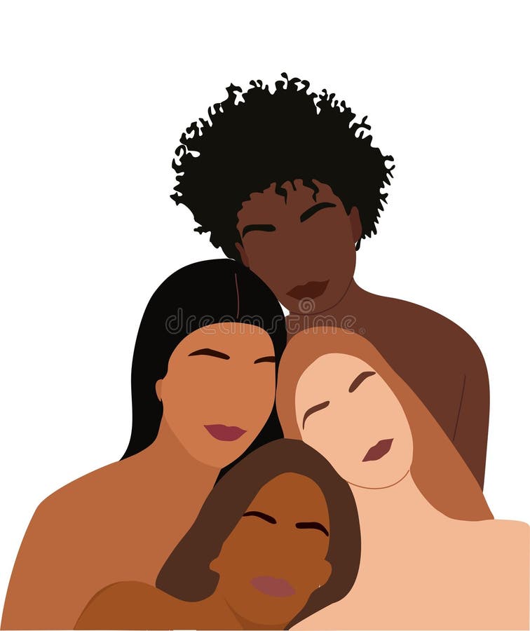 Young women of different ethnicities, races vector