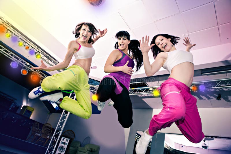 Aerobics girls stock photo