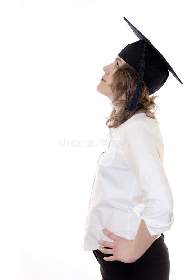 Young women in student hat