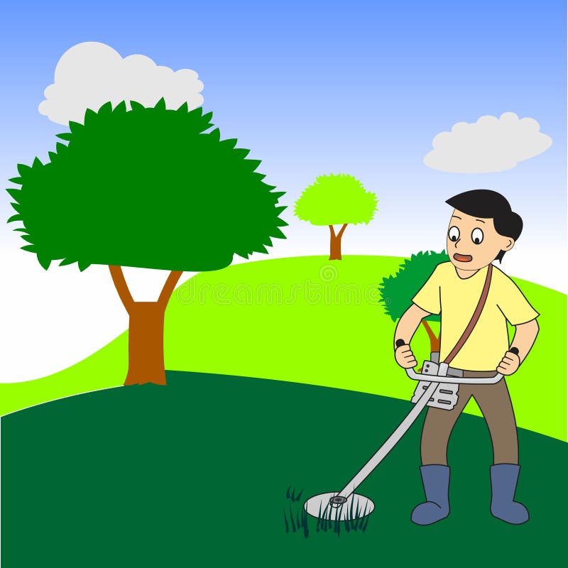 Рисунок косить траву