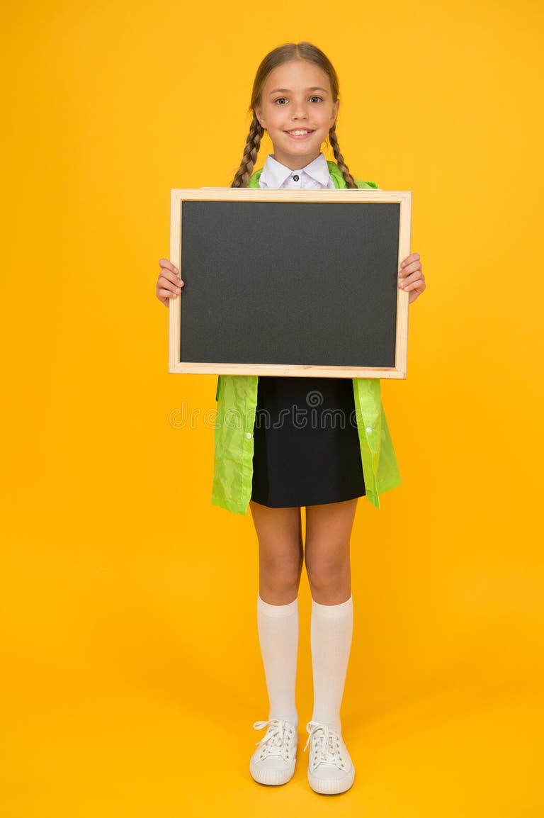 270 Little Girl Writing Blank Blackboard Stock Photos Free & Royalty