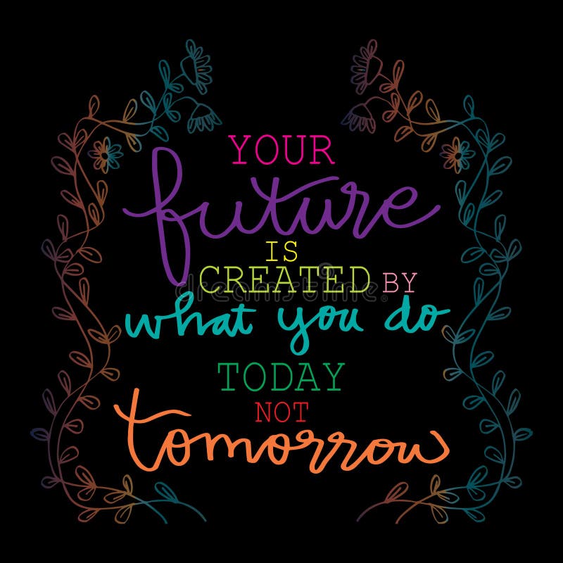 Start today not tomorrow motivational quote Vector Image