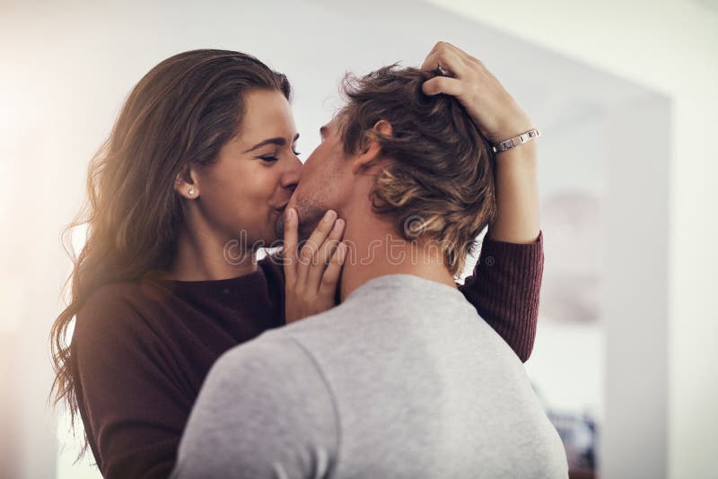 Couple Making Out Kitchen Stock Photos photo