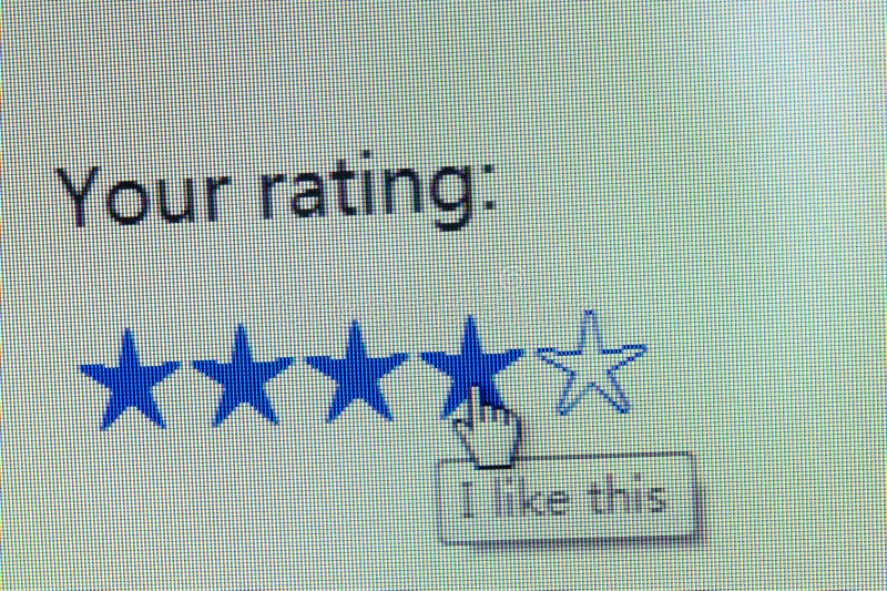 Web page of rating service or product. Web page of rating service or product